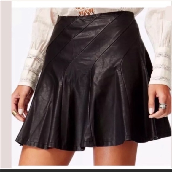 Free People Dresses & Skirts - Free People About A Girl Vegan Leather Skirt.
